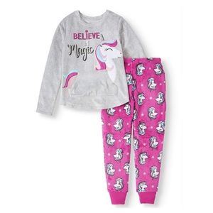 Wonder Nation Girls 2-Piece Pocket Pajama Set